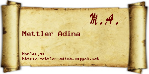 Mettler Adina névjegykártya